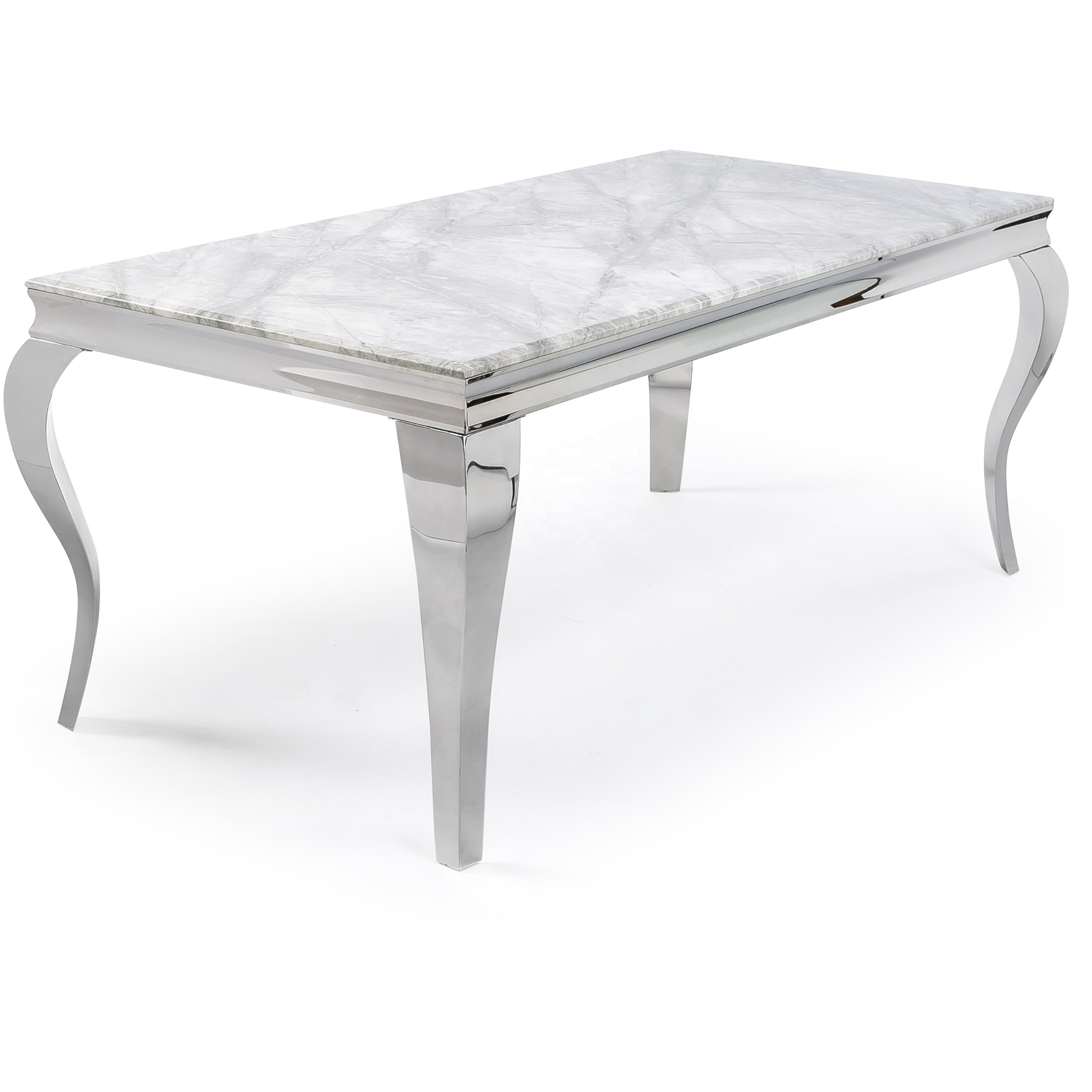 Fancy silver retangular round dinning table for wedding furniture