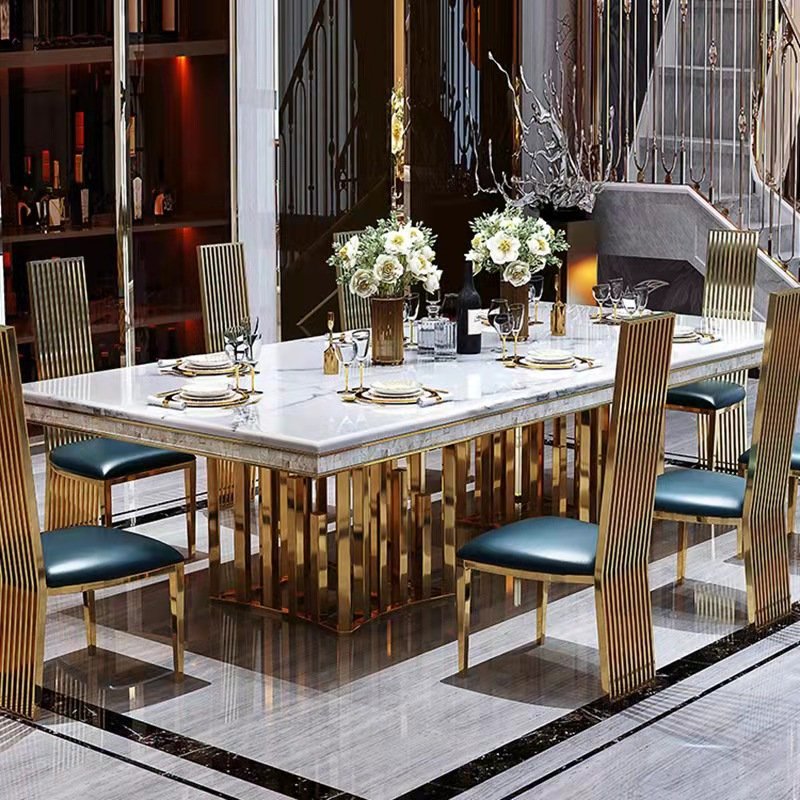 HOT Dining room furniture wedding dinning table modern marble dining table set luxury hotel restaurant dining tables
