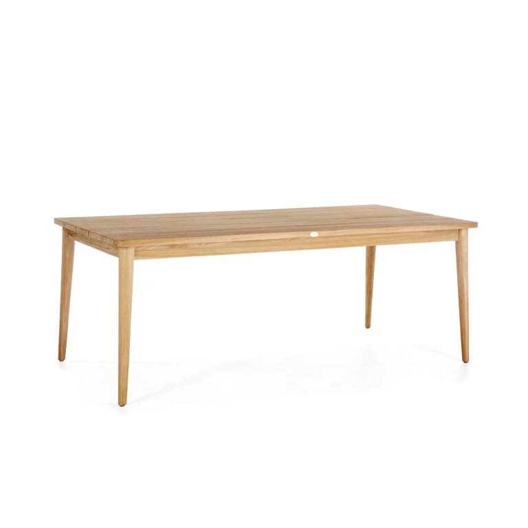 Lavani teak wood outdoor dining table with wicker with cushion natural finish