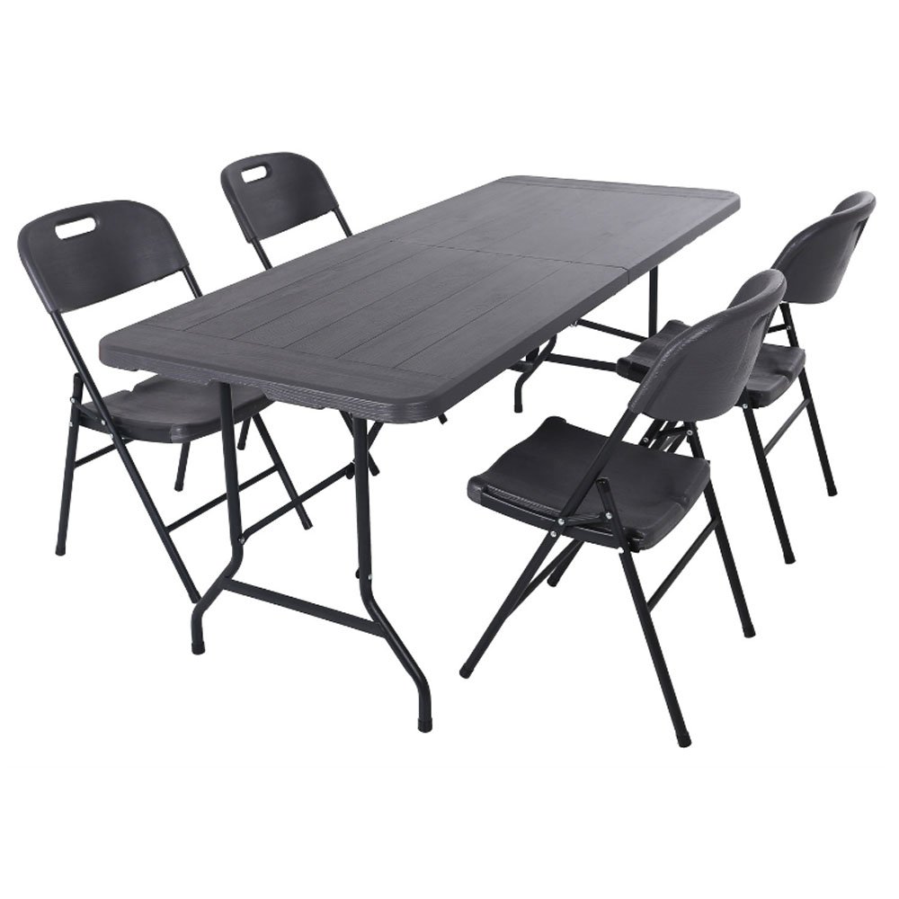 Wholesale 180cm Luxury 6ft Picnic Dining Wood Grain Rectangular Plastic Folding Table for Wedding Party