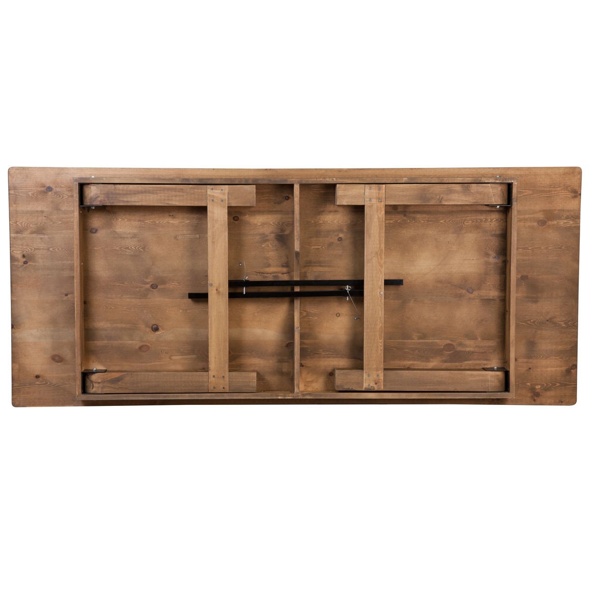 Vintage Style Outdoor Wedding Event Hotel Restaurant Folding Table For 10 Person Solid Wood Pine Farm Banquet Foldable Table