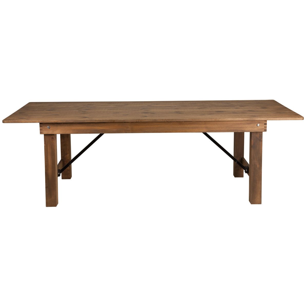 Vintage Style Outdoor Wedding Event Hotel Restaurant Folding Table For 10 Person Solid Wood Pine Farm Banquet Foldable Table