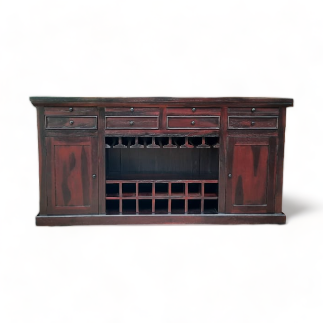Furnitures Home Bar Furniture Luxury Antique Solid Wood Wine Display for Hotel Receptionist Wooden Bar Cabinet