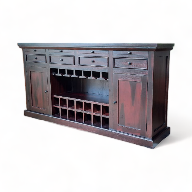 Furnitures Home Bar Furniture Luxury Antique Solid Wood Wine Display for Hotel Receptionist Wooden Bar Cabinet