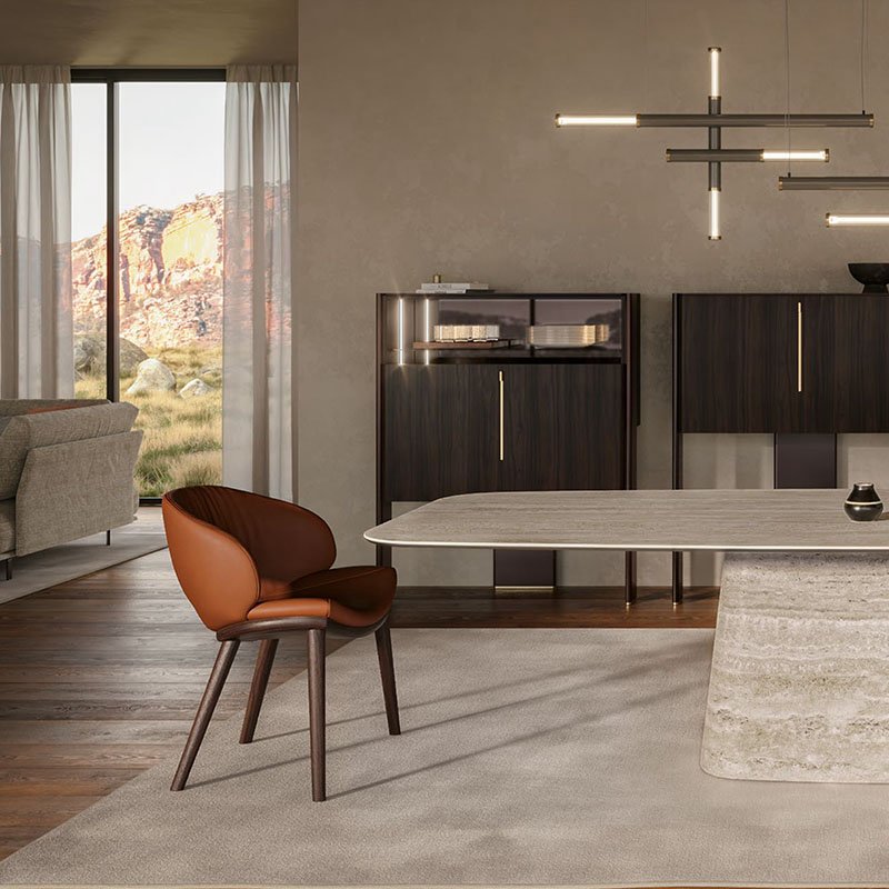 Luxury Nordic Modern Design Dining Room Home Furniture Marble Slate Top 4 Seater Dining Table And Chairs