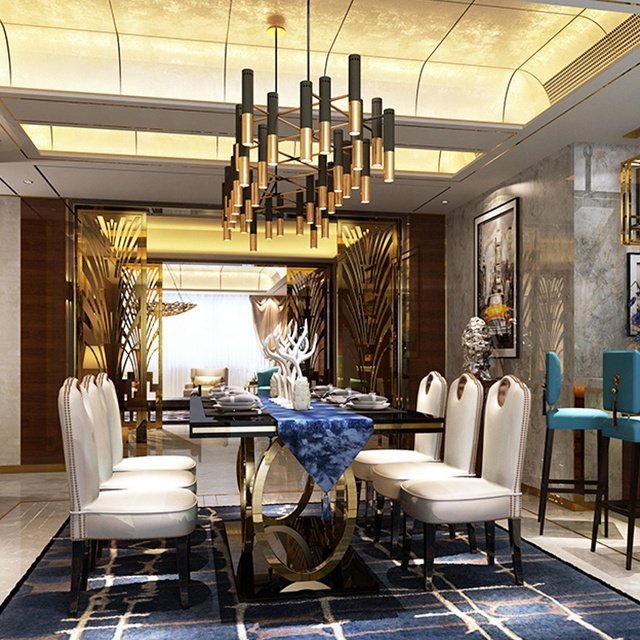 Modern 12 Seater Marble Top Dining Table Train Set Italian Design Hotel Apartment Furniture Dining Tables