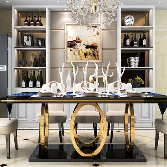 Modern 12 Seater Marble Top Dining Table Train Set Italian Design Hotel Apartment Furniture Dining Tables