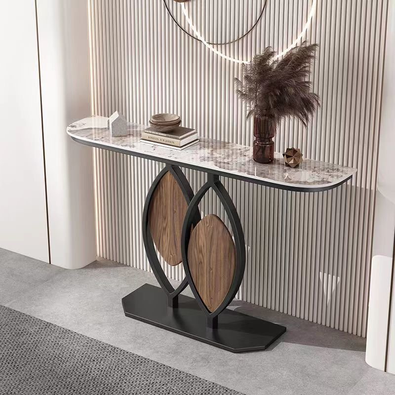 Living room entrance table net red Italian rock slab entrance shelves creative light luxury minimalist style cabinet