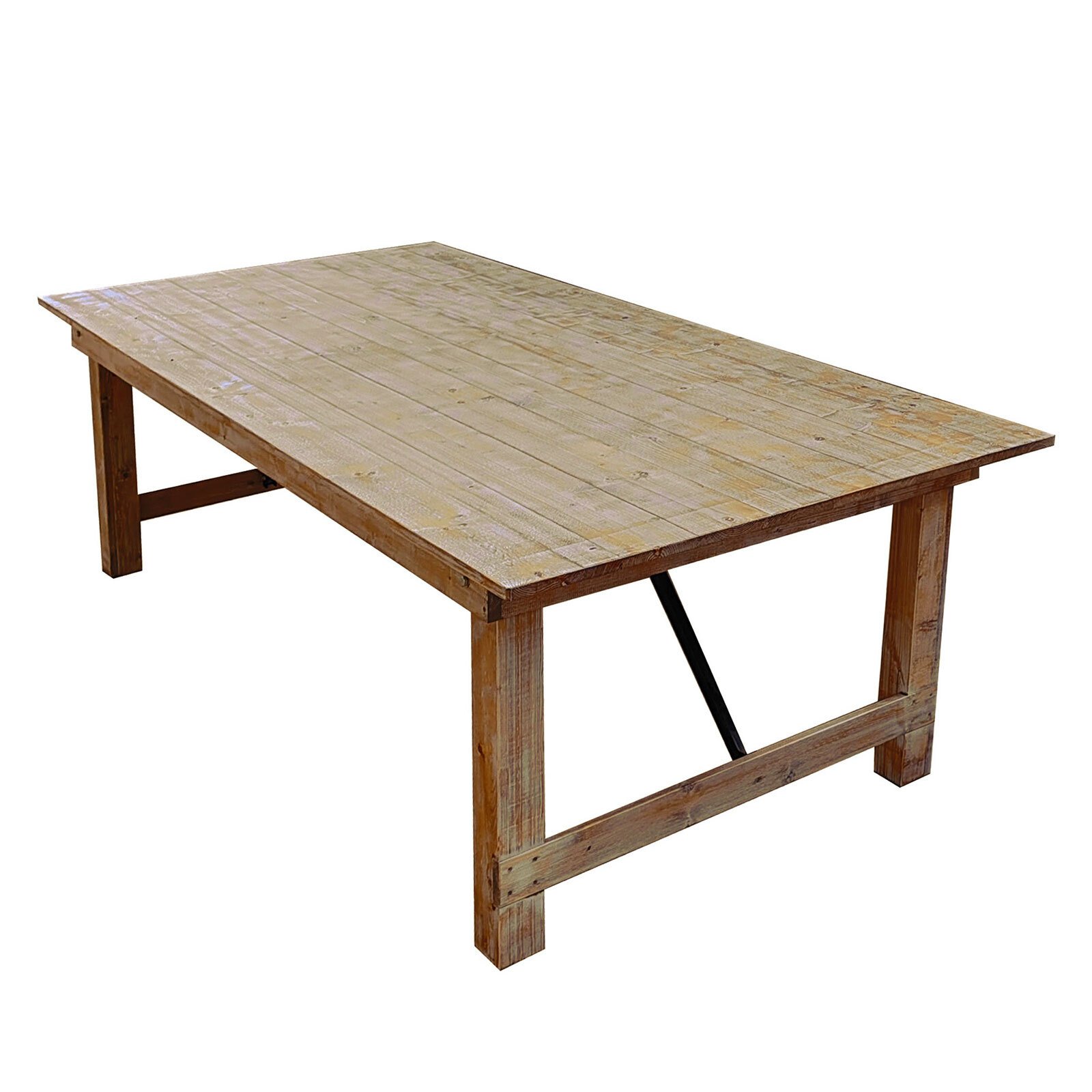 Modern Outdoor Natural Solid Wood Rectangular Farm Dinning Table With Benches For Wedding Party Events