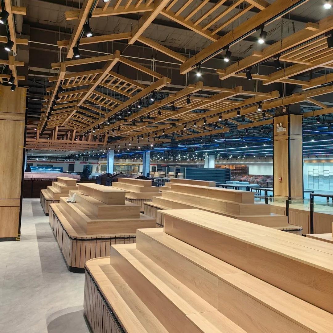 Modern Wood Food Counter Bread Showcase Milk Tea Shop Delicate Interior Decoration Mall Hotel Supermarket Kitchen Application