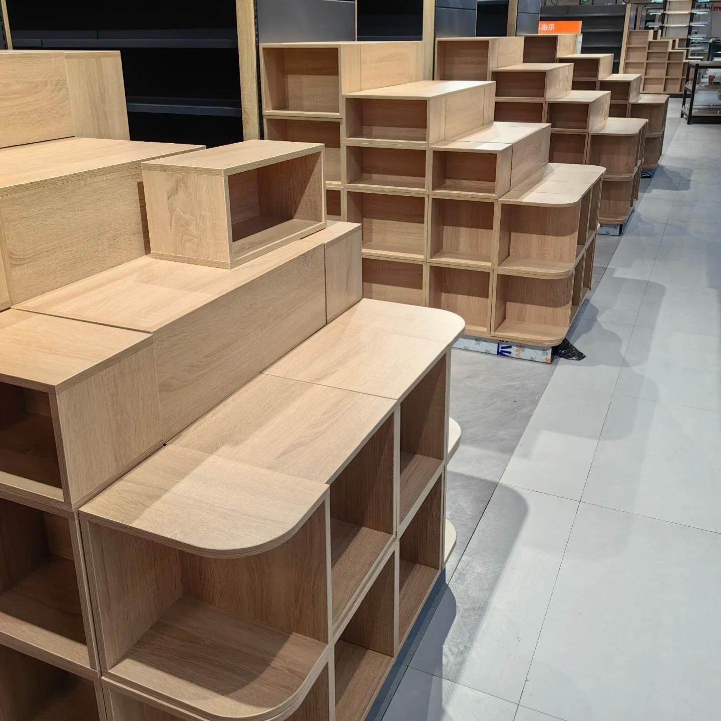 Modern Wood Food Counter Bread Showcase Milk Tea Shop Delicate Interior Decoration Mall Hotel Supermarket Kitchen Application