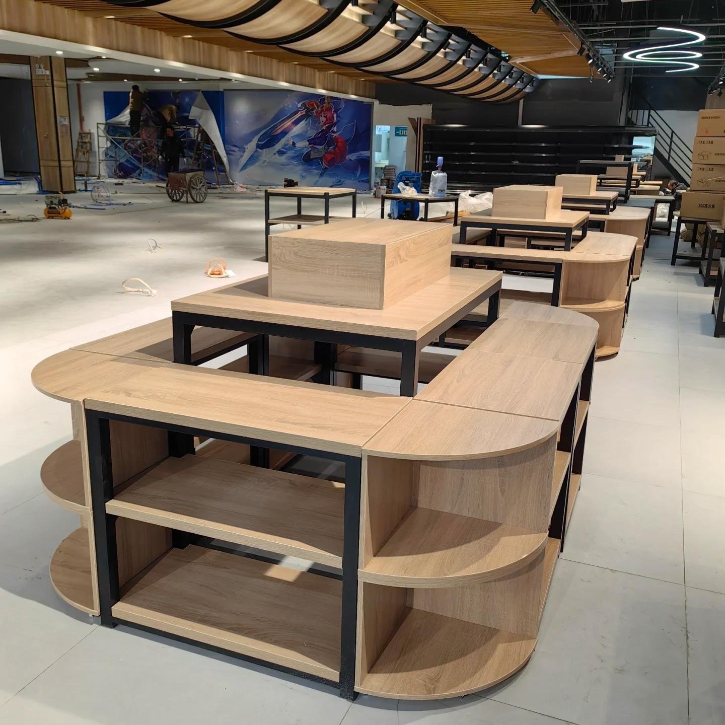 Modern Wood Food Counter Bread Showcase Milk Tea Shop Delicate Interior Decoration Mall Hotel Supermarket Kitchen Application
