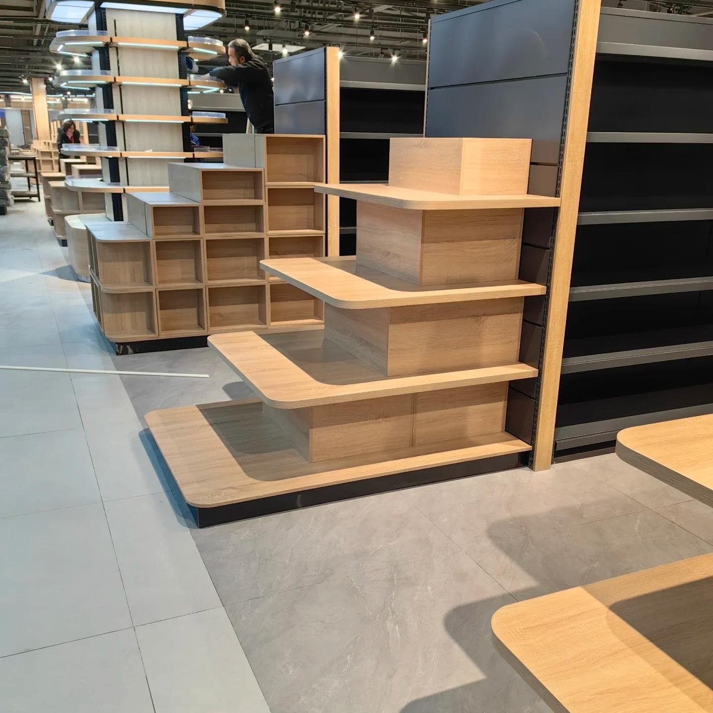 Modern Wood Food Counter Bread Showcase Milk Tea Shop Delicate Interior Decoration Mall Hotel Supermarket Kitchen Application