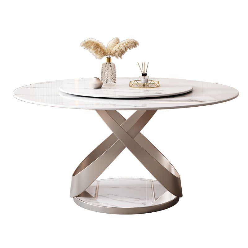 Modern Luxury Rock Slab Dining Table Extendable round Table for Kitchen Living Room Hotel Apartment for Dining Room Furniture