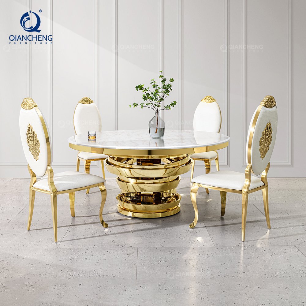 Modern metal frame mdf top dining table wedding table