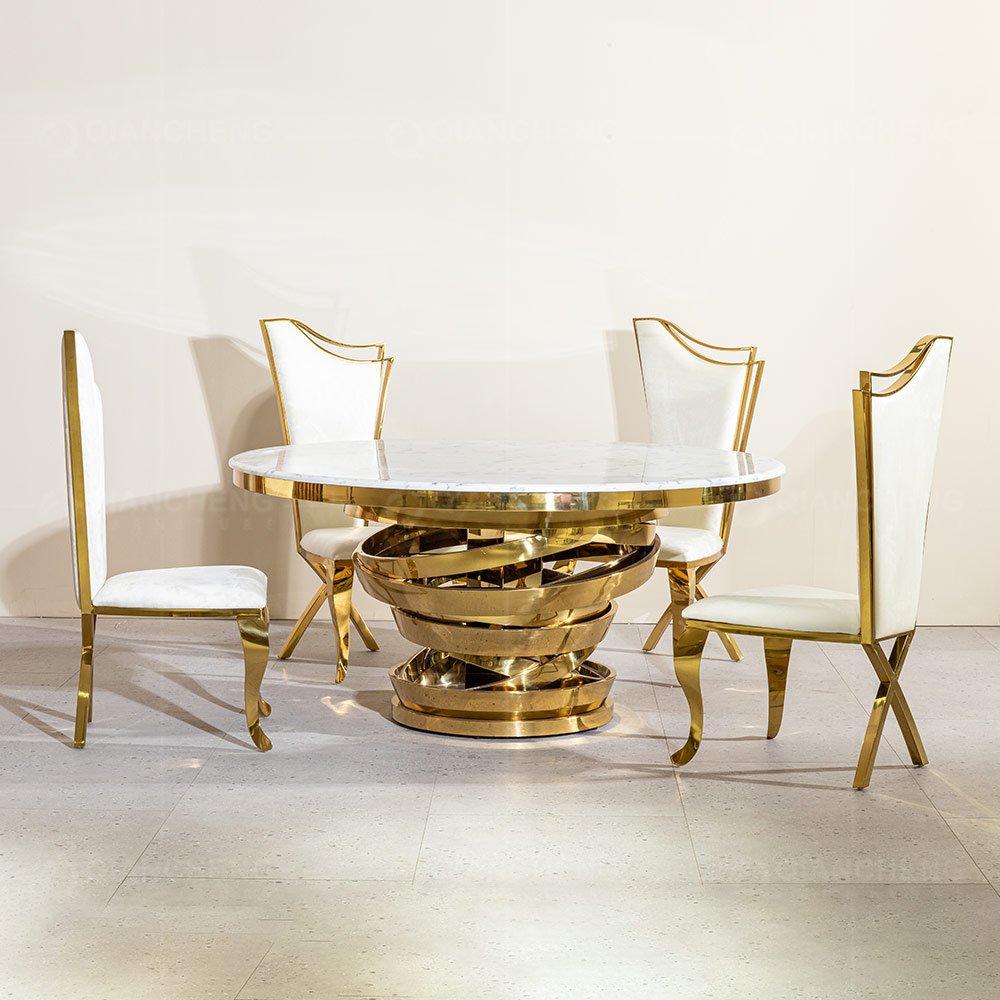Modern metal frame mdf top dining table wedding table