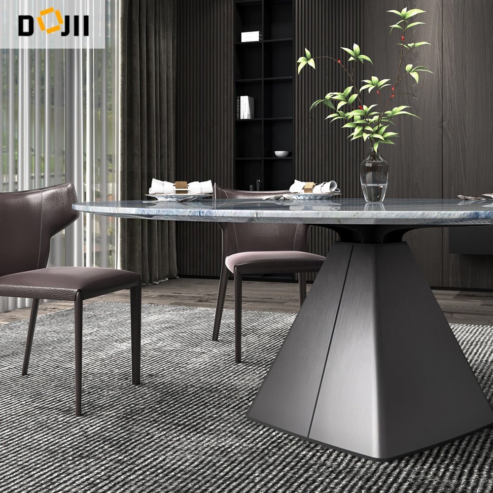 Round marble dining table for large apartment with turntable for 10 people for hotel hot pot Large round table