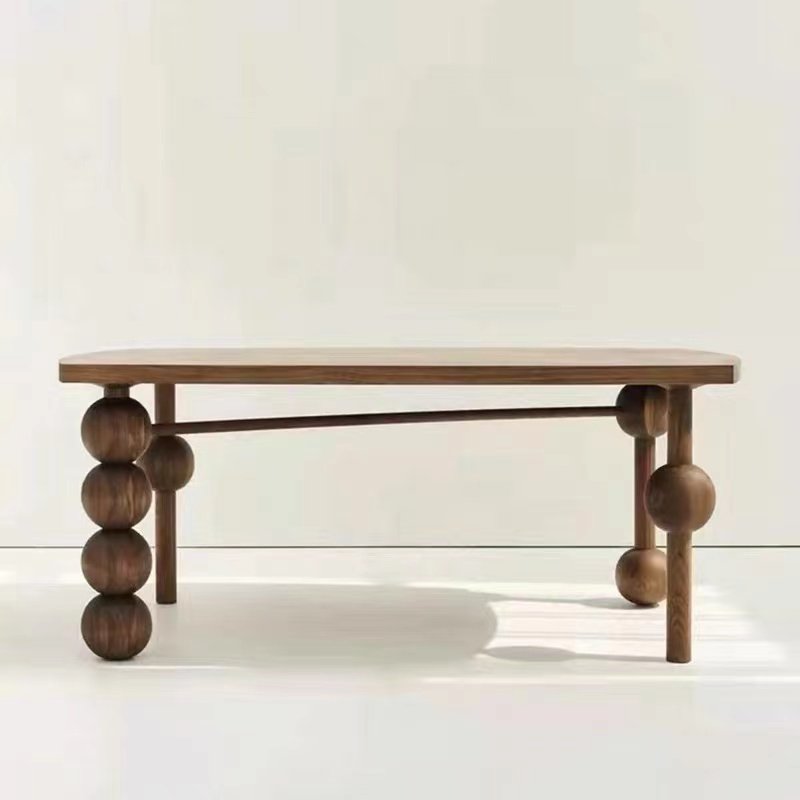 Minimalist style solid wood round dining table side table modern