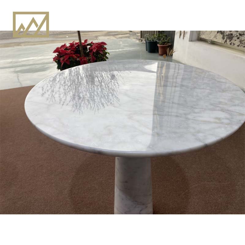 KINGS-WING Mid Century Modern White Carrara Marble Console Tables Model