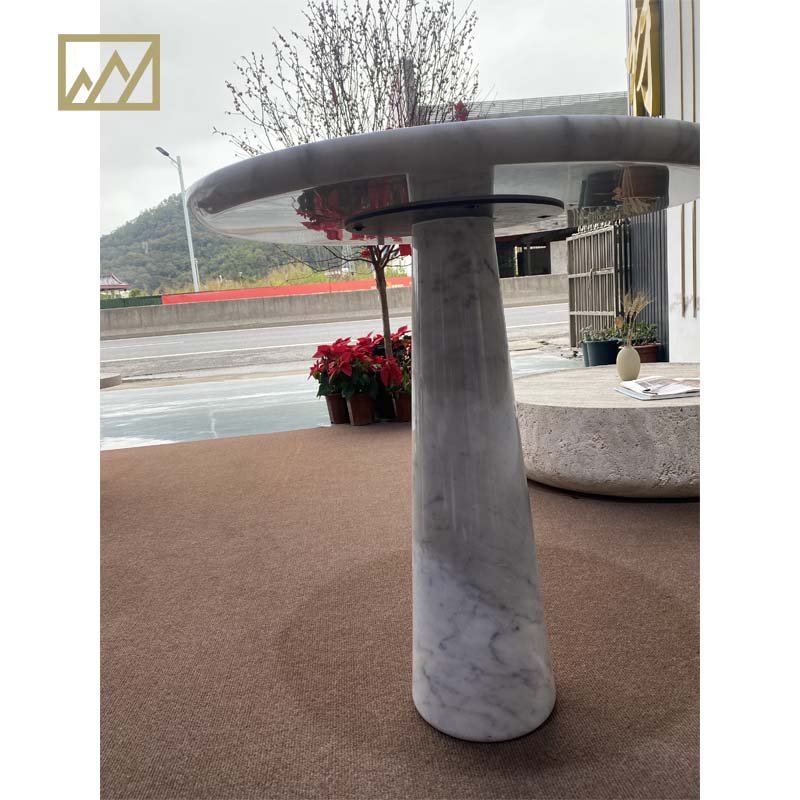 KINGS-WING Mid Century Modern White Carrara Marble Console Tables Model