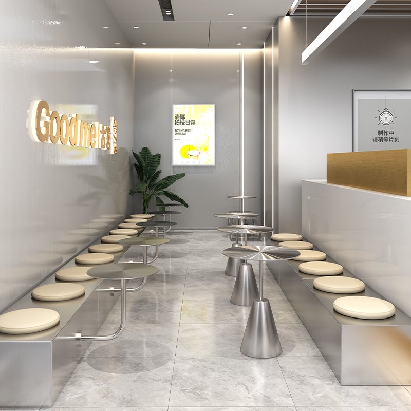 Factory Supply Hot Sale Space-Saving Design Featuring Family-Friendly Features Café Table Stainless Steel Round Table