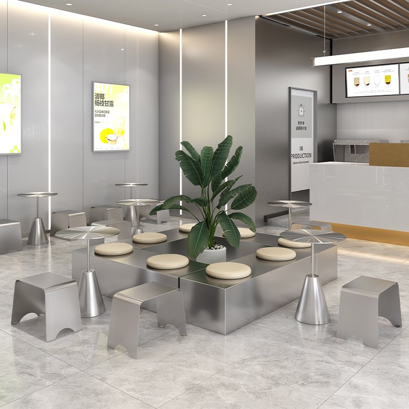 Factory Supply Hot Sale Space-Saving Design Featuring Family-Friendly Features Café Table Stainless Steel Round Table