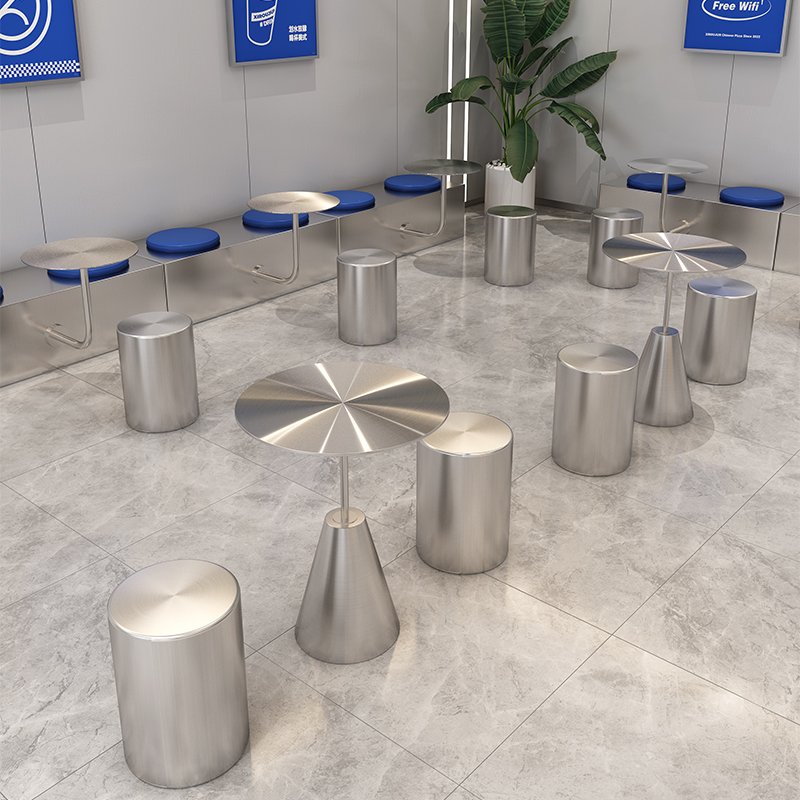 Factory Supply Hot Sale Space-Saving Design Featuring Family-Friendly Features Café Table Stainless Steel Round Table