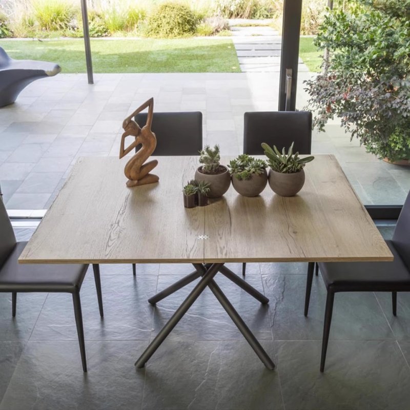 Foshan factory wholesale furniture high-end foldable wooden dining table industrial style adjustable height dining table
