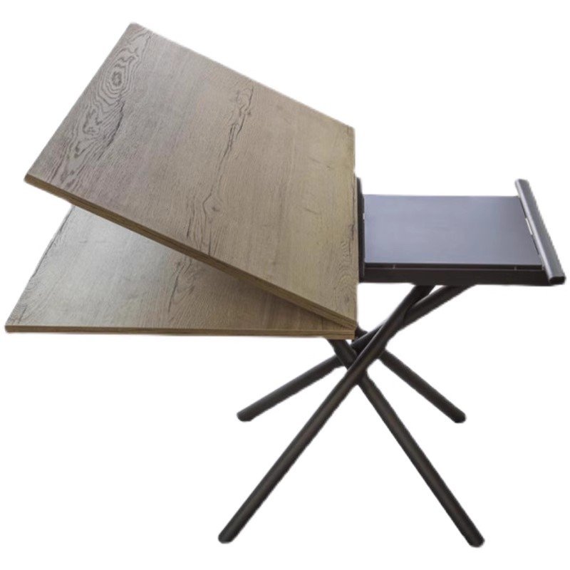 Foshan factory wholesale furniture high-end foldable wooden dining table industrial style adjustable height dining table