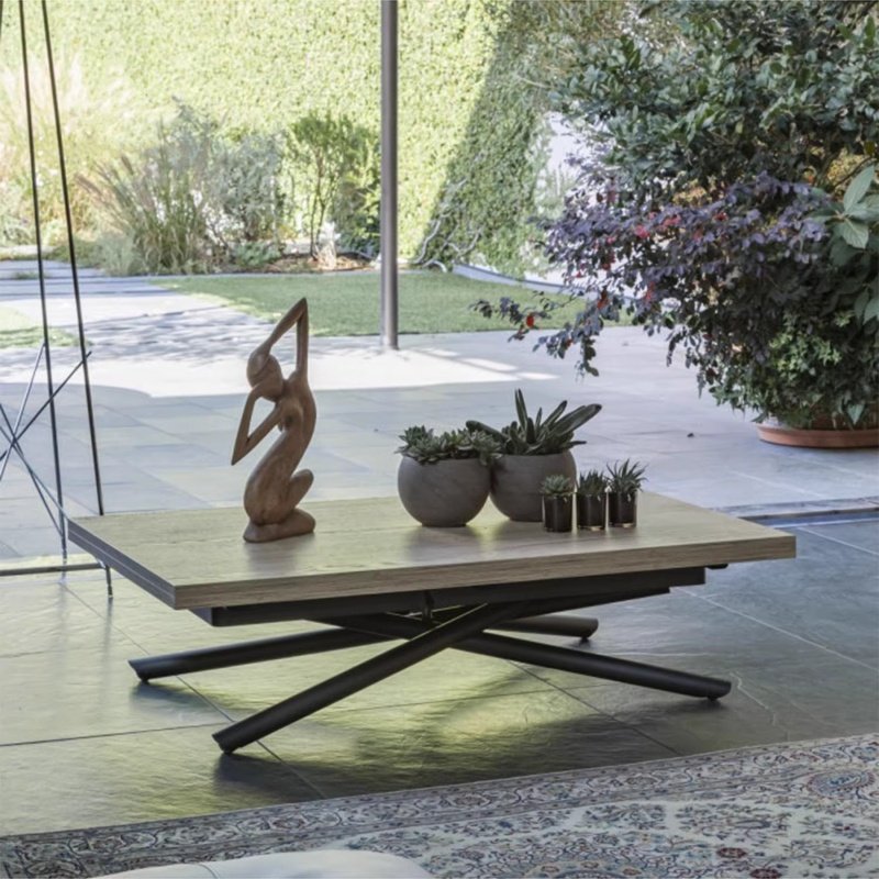 Foshan factory wholesale furniture high-end foldable wooden dining table industrial style adjustable height dining table