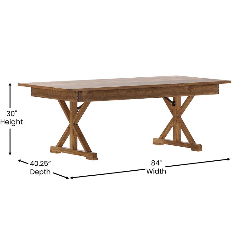 Outdoor Hotel Garden Farmhouse Wedding Party Banquet Event Portable Folding Rectangular Wood Fram Solid Pine Dinner Dining Table