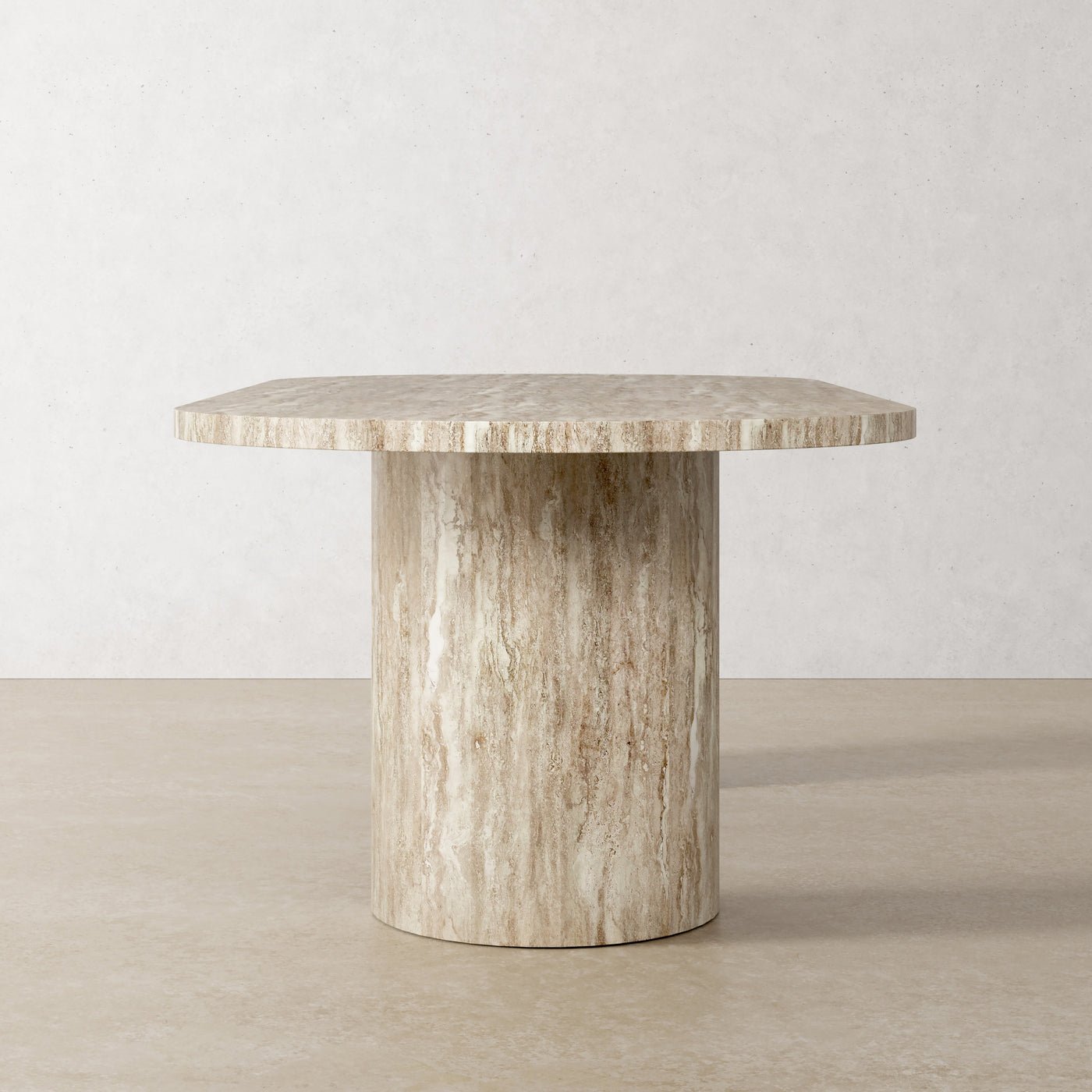 Elegant Beautiful Table High-End Furniture In Living Room Yellow Wood Grain Solid Marble Dining Table