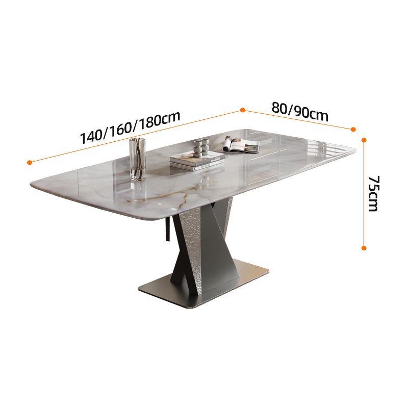 Foshan Luxury Marble Top Dining Table Set For Dining Room Stainless Steel Dining Table Smooth-edged recycled pine