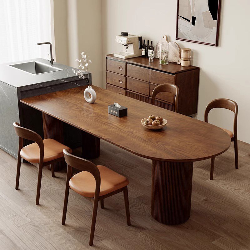 Modern Luxury Walnut Solid Wood Table Unique High Quality Dining Table,dining table set indoor