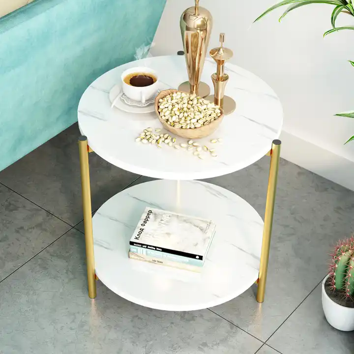 Modern Bedside Table Round Side End Accent Coffee Table Living Room Furniture Modern Luxury Solid Wood Solid Wood Furniture