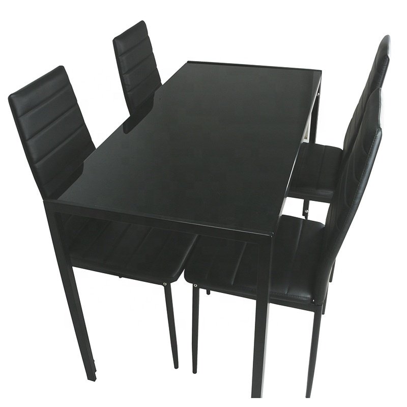 Hot Sale Modern Dining Room Furniture Glass Top Dinette Top 6 Person Dining Chairs Set Home Kitchen Glass Dining Tables