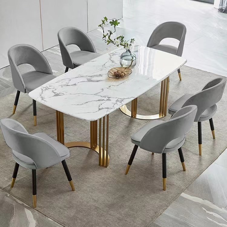 Light Luxury modern dining tables modern set metal tables dining room tables