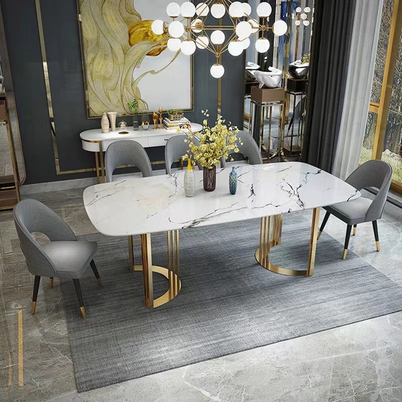 Light Luxury modern dining tables modern set metal tables dining room tables