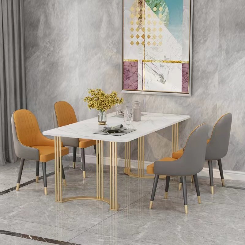 Light Luxury modern dining tables modern set metal tables dining room tables