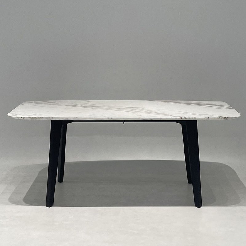 Nordic Dining Room Furniture Italy Imported Solid Wood Ash Table Legs Cream White Nature Marble Top Luxury Dinning Table Modern
