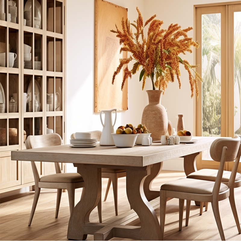 Mrs Woods New Arrival Solid Wooden Furniture Hand Craft High Quality Luxury Dining Table Set 4 Chairs