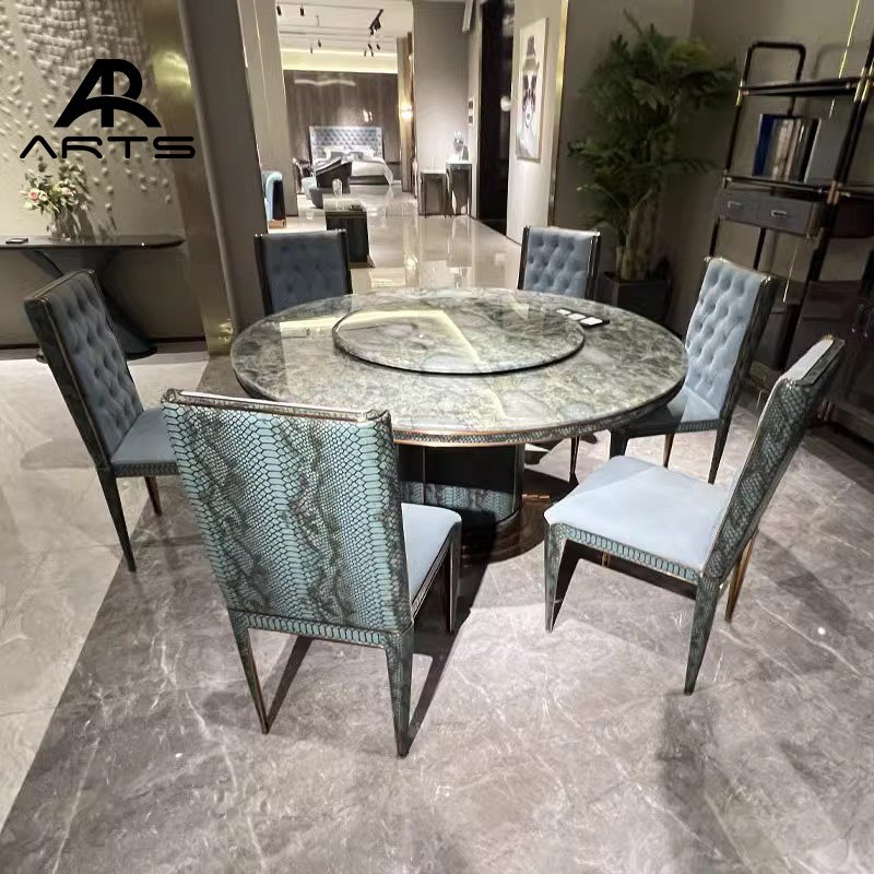 New product dining room furniture dining set table and chairs with marble for kitchen use dining use