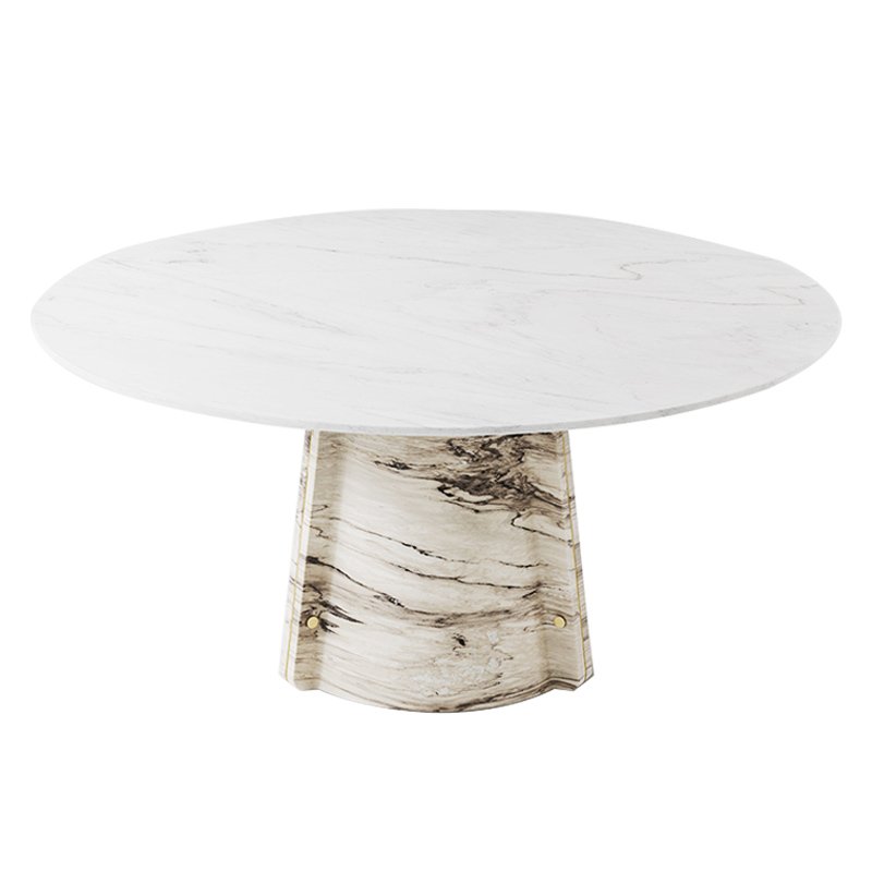 Modern light luxury simple natural marble / tempered glass household dining table hotel marble dining table round dining table