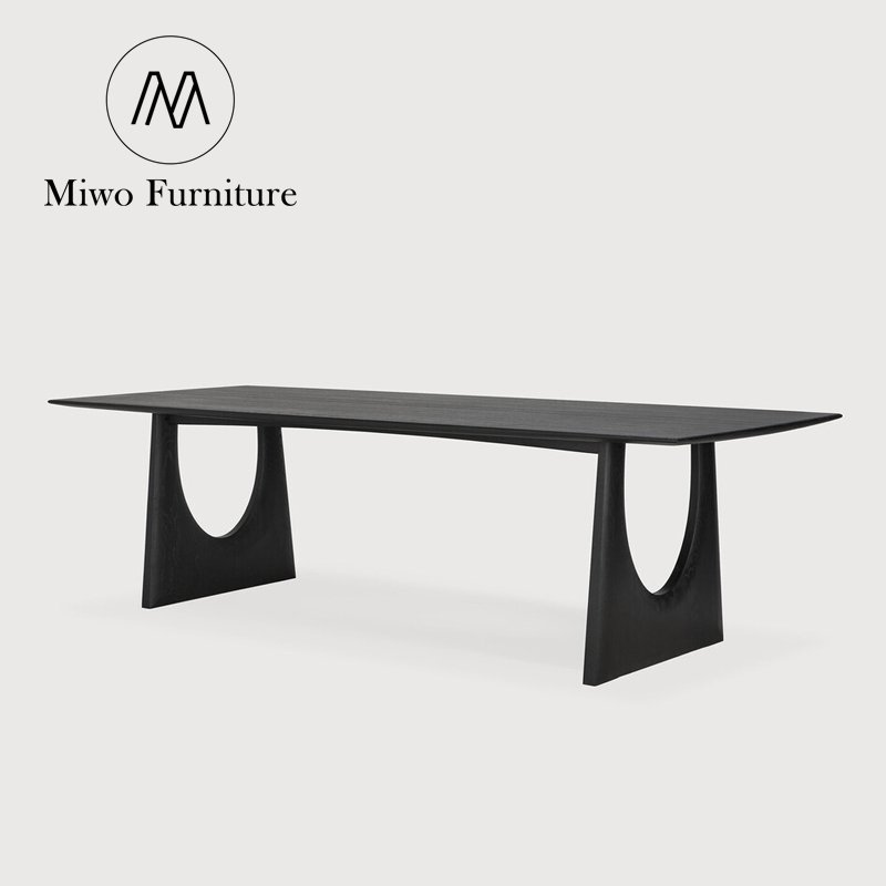 Modern simple Handcraft restaurant Rectangular Natural Oak Solid Wood Dining Table Set for 6 4 Seater Design custom furniture