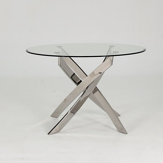 New Luxury Household Portable Dining Room Furniture Solid Metal Legs Round Glass Top Dining Table