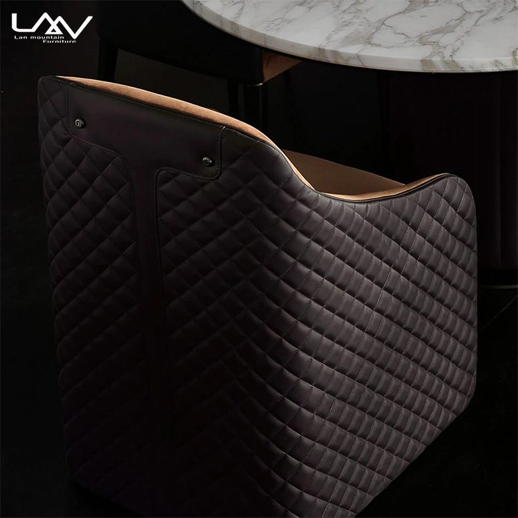 Modern Luxury Stainless Steel Base Marble Top Dining Table Villa Dining room Oval Marble Dining Table Set Furniture