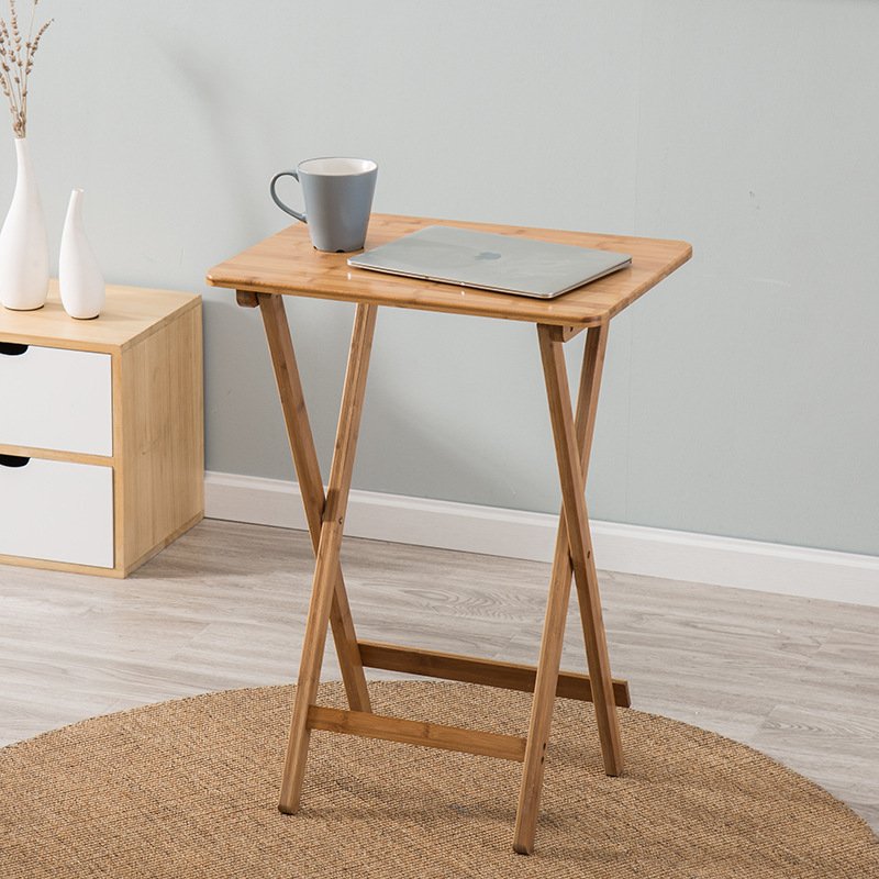 Modern Multifunctional Folding Bamboo Dining Table for Computer, Food