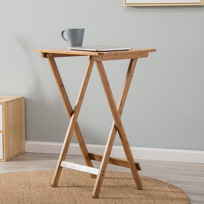 Modern Multifunctional Folding Bamboo Dining Table for Computer, Food