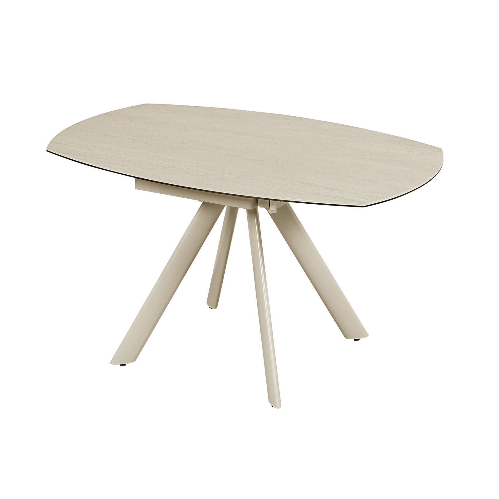 White Travertine Table Round Expandable Small Sintered Stone Laminated Cheap Sets Coffee Rotating Dining Table