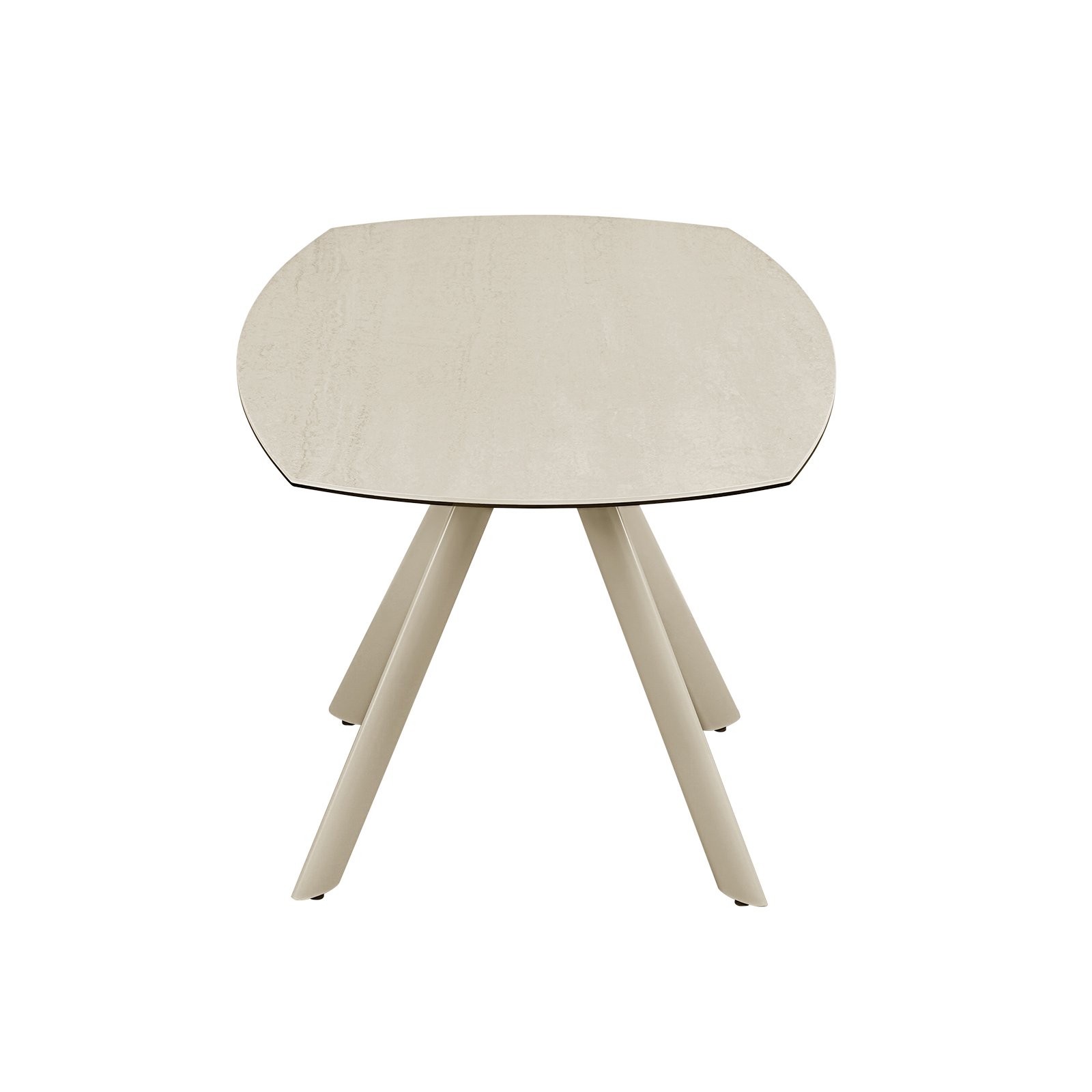 White Travertine Table Round Expandable Small Sintered Stone Laminated Cheap Sets Coffee Rotating Dining Table